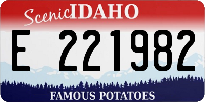 ID license plate E221982