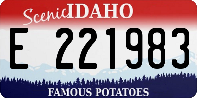 ID license plate E221983