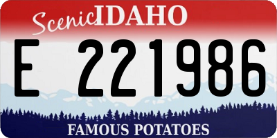 ID license plate E221986