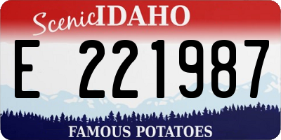 ID license plate E221987