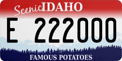 ID license plate E222000