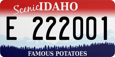 ID license plate E222001