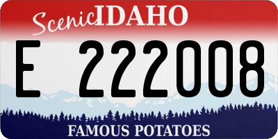 ID license plate E222008