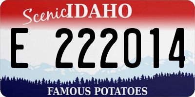 ID license plate E222014