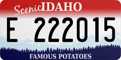 ID license plate E222015