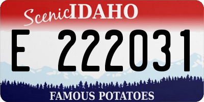 ID license plate E222031