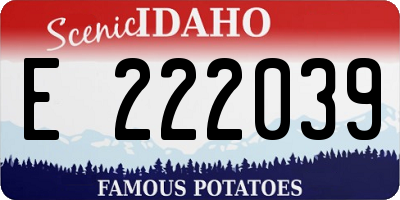 ID license plate E222039