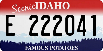 ID license plate E222041