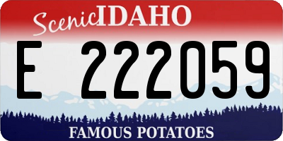 ID license plate E222059