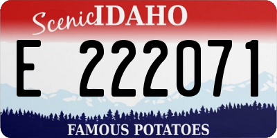 ID license plate E222071