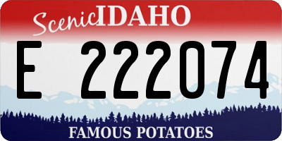 ID license plate E222074