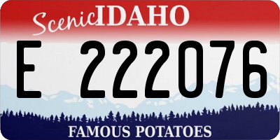 ID license plate E222076