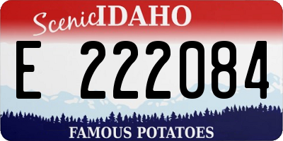 ID license plate E222084
