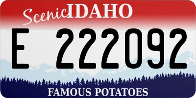 ID license plate E222092