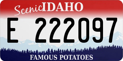 ID license plate E222097