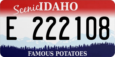 ID license plate E222108