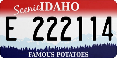 ID license plate E222114