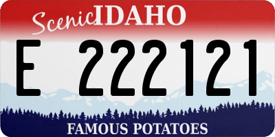ID license plate E222121