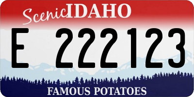 ID license plate E222123