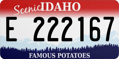 ID license plate E222167