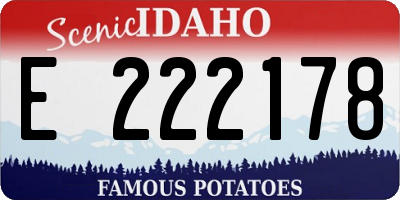 ID license plate E222178