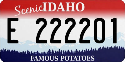 ID license plate E222201