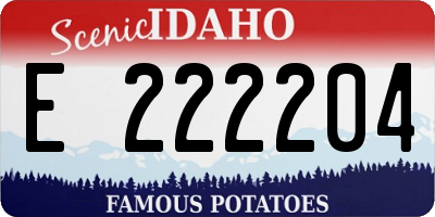 ID license plate E222204