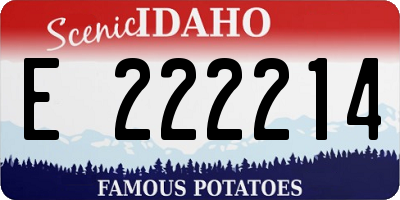 ID license plate E222214