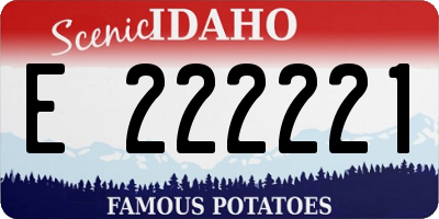 ID license plate E222221