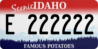 ID license plate E222222
