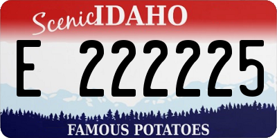 ID license plate E222225