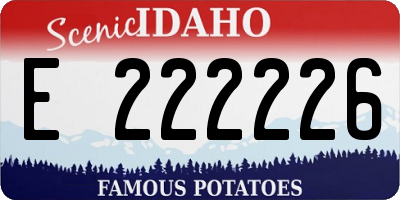 ID license plate E222226