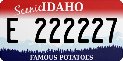 ID license plate E222227