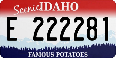ID license plate E222281