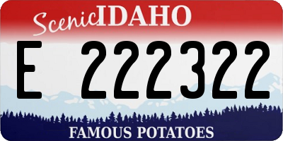 ID license plate E222322