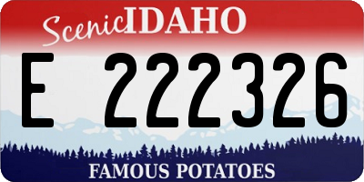 ID license plate E222326