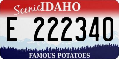 ID license plate E222340