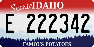ID license plate E222342