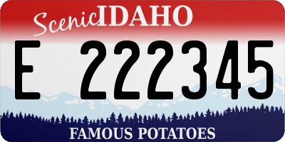 ID license plate E222345
