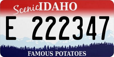 ID license plate E222347
