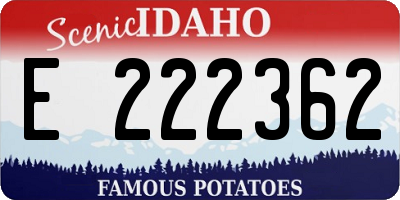 ID license plate E222362