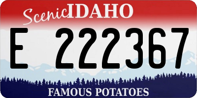 ID license plate E222367