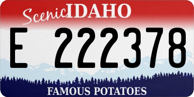 ID license plate E222378