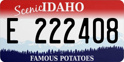 ID license plate E222408
