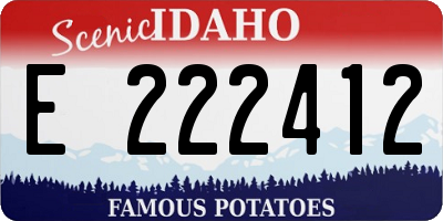 ID license plate E222412