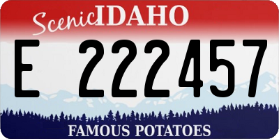 ID license plate E222457