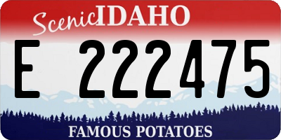 ID license plate E222475