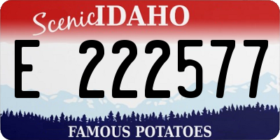 ID license plate E222577