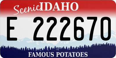 ID license plate E222670