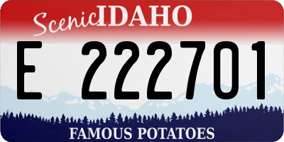 ID license plate E222701